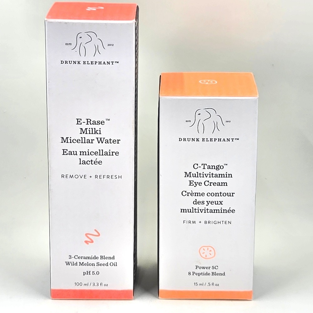 Drunk Elephant E-Rase Micellar Water 3.3oz & C-Tango Eye Cream 0.5oz Set